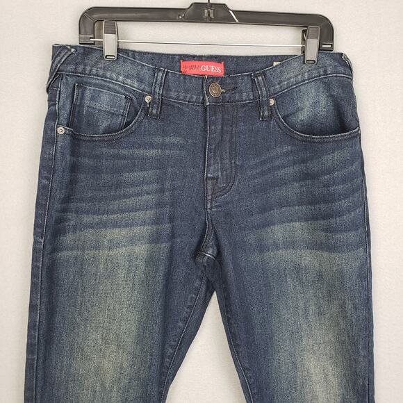 Guess Jeans Mens Size 32x30 Medium Rise Tapered Slim Jeans Halsted Fit Dark Wash - Picture 2 of 12